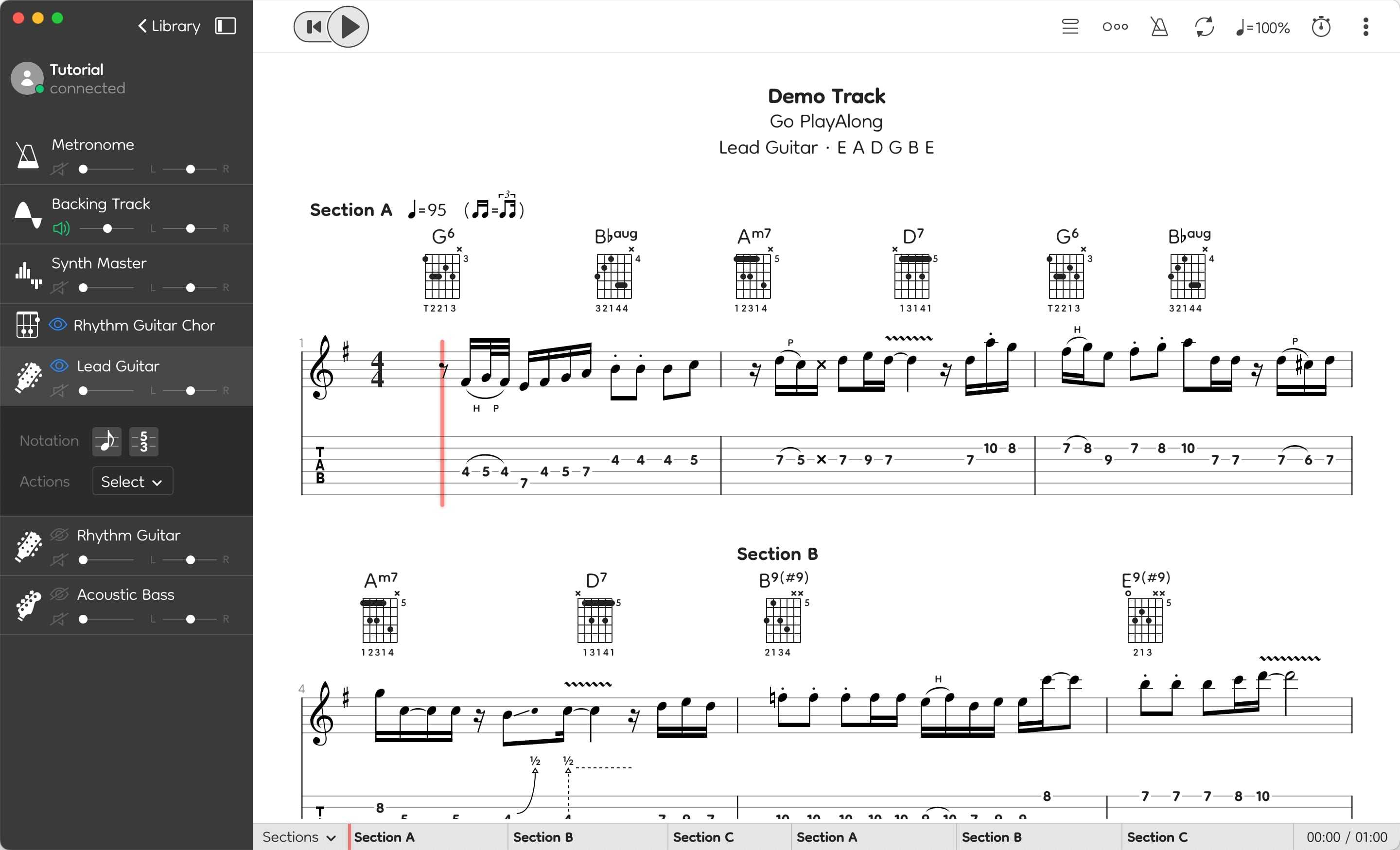 Go PlayAlong Guitar Tab Player